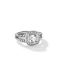 Petite Albion Ring in Sterling Silver with Topaz and Diamonds