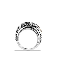 Crossover Ring in Sterling Silver with 14K Yellow Gold