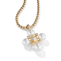 Albion Pendant in 18K Yellow Gold with Citrine and Diamonds, 15mm