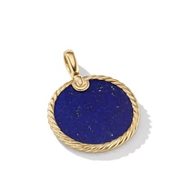 Albion Pendant in 18K Yellow Gold with Amethyst and Diamonds, 15mm