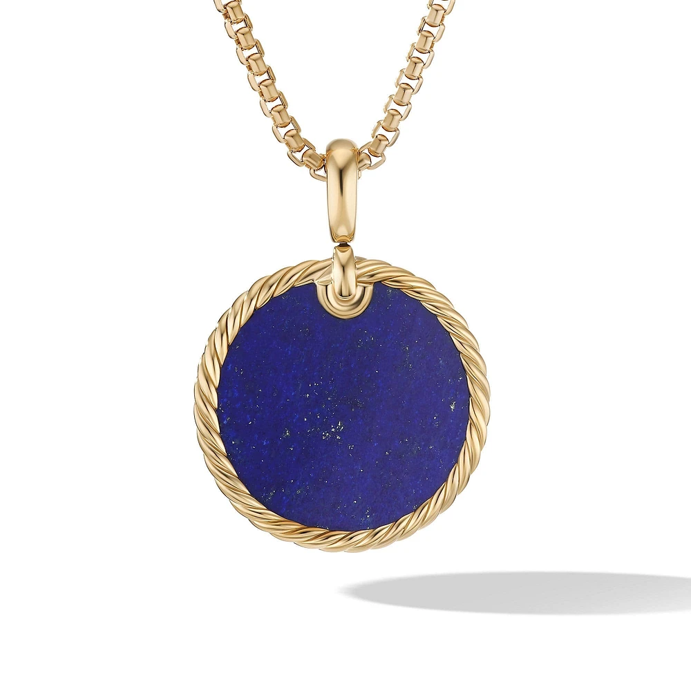 Albion Pendant in 18K Yellow Gold with Amethyst and Diamonds, 15mm