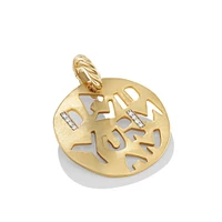 Snake Amulet in 18K Yellow Gold with Diamonds, 18.8mm