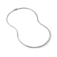 Faceted Link Necklace in Sterling Silver