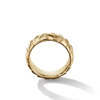 Beveled Band Ring in 18K Yellow Gold with Black Diamonds, 3.5mm
