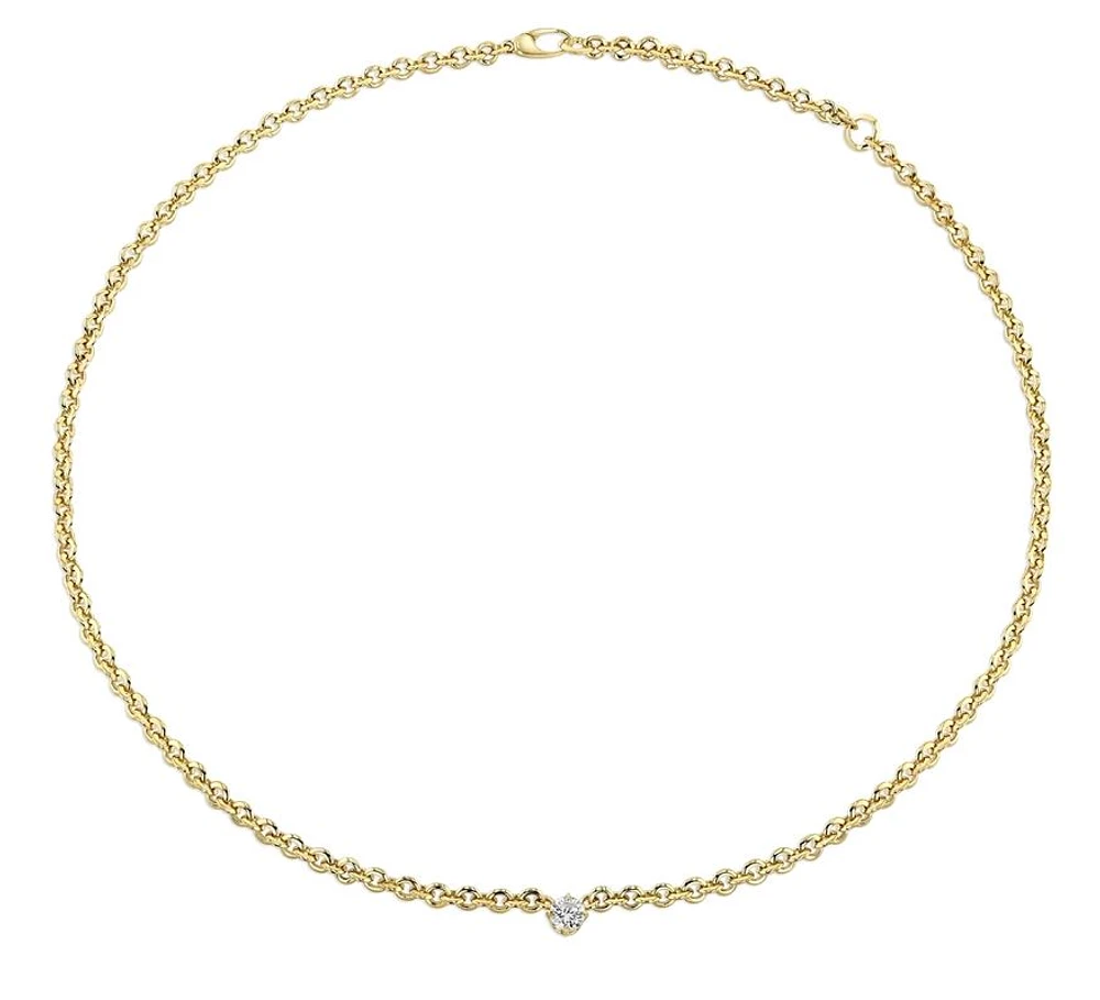 Gold micro chain necklace