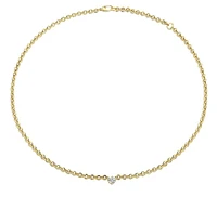 Gold micro chain necklace