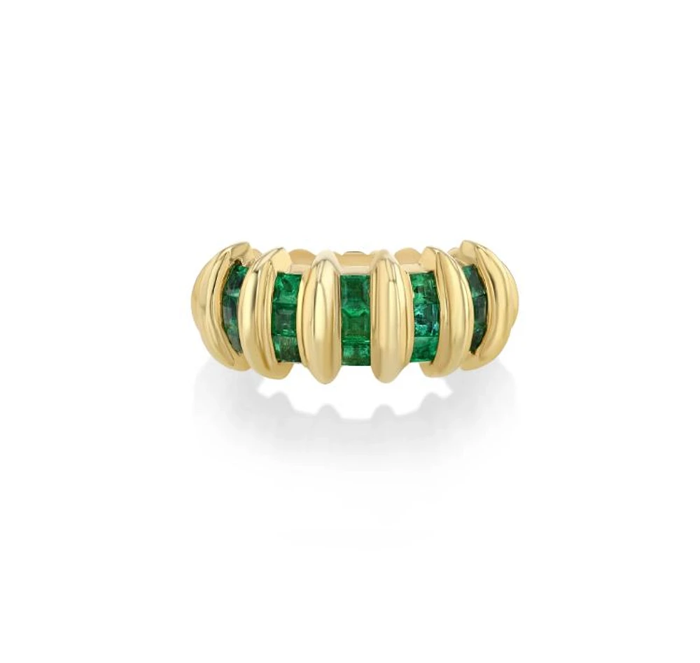 Lizzie Mandler 18K yellow gold fluted ring