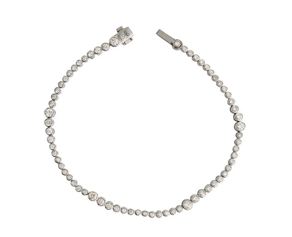 18K White Gold Rainsun Diamond Tennis Bracelet