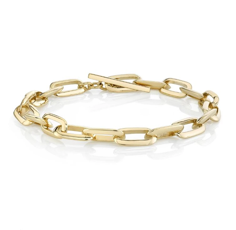 Knife Edge Oval Link Chain Bracelet