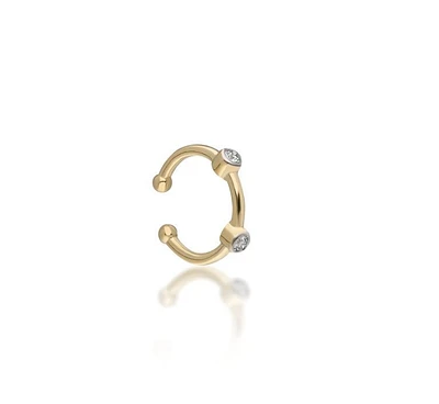 Double Bezel-Set Diamond Ear Cuff