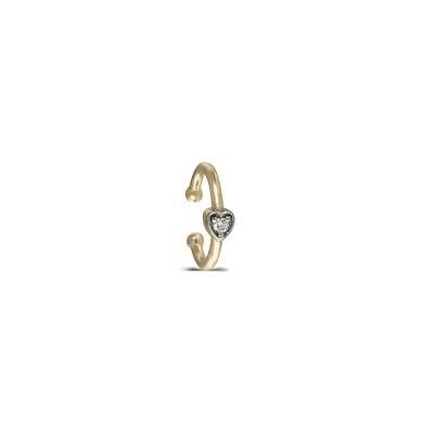 Heart Bezel Ring Ear Cuff