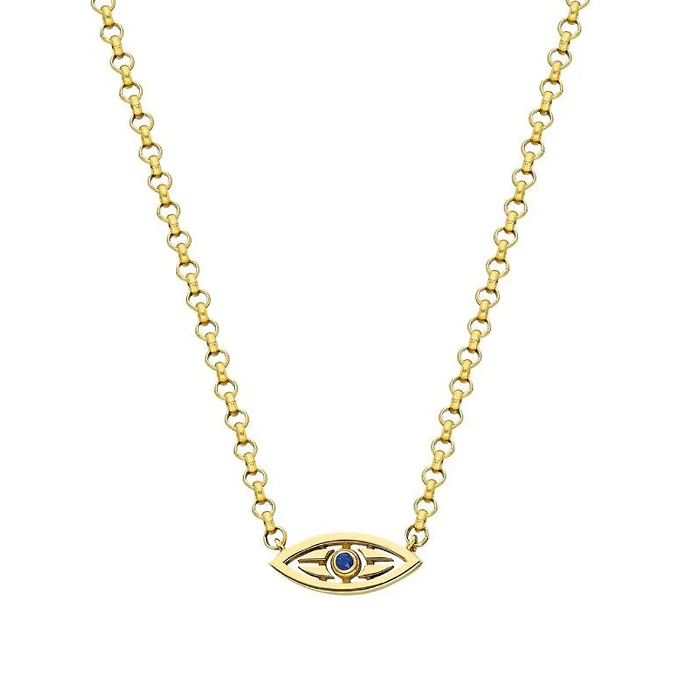 “Mini Macu” Blue Sapphire Yellow Gold Necklace