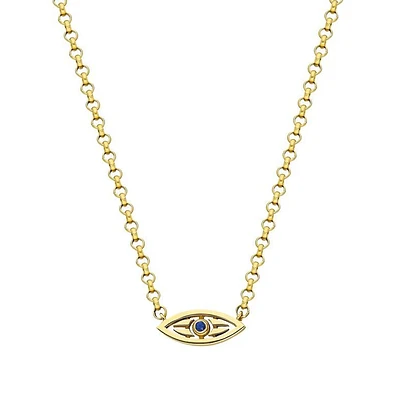 “Mini Macu” Blue Sapphire Yellow Gold Necklace