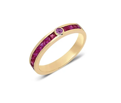 ¡Buenos Días! Mega Ray Stacker Ring - Rubies and Amethyst