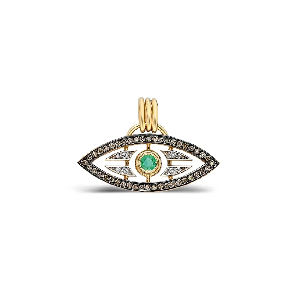 “Macu” Caribbean Eye Pendant - Diamonds and Emerald