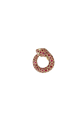 Basilik Collection Single Small Earring with Rubies and Diamonds