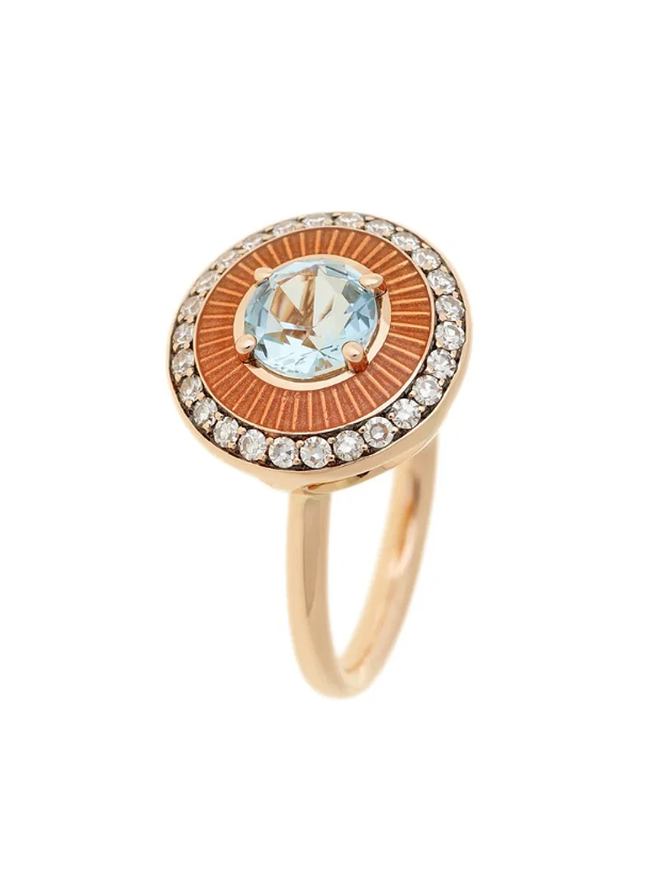 Mina Orange Rose Gold Ring Diamond