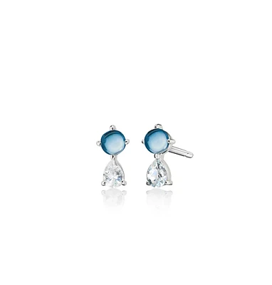 The Nebula Blue Topaz Stud Earrings