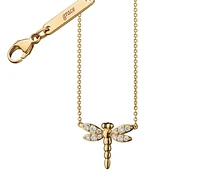 Diamond Critter Dragonfly "Grace" 18K Yellow Gold Necklace