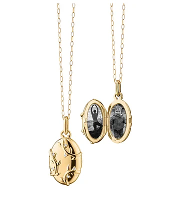 The 18K Gold Vine Locket Necklace