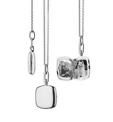 Slim "Viv" Sterling Silver Locket Necklace