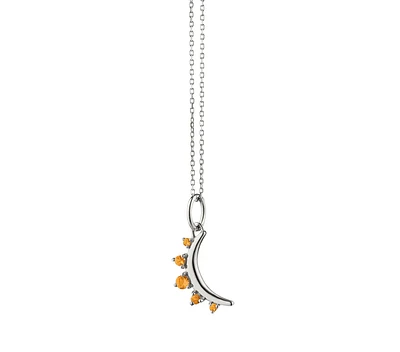 November Citrine "Moon" Sterling Silver Birthstone Necklace