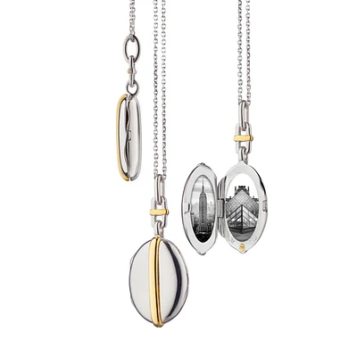 Tess Slim Oval Locket Necklace