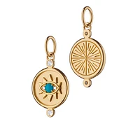 Mini "Protect" Evil Eye 18K Gold Charm