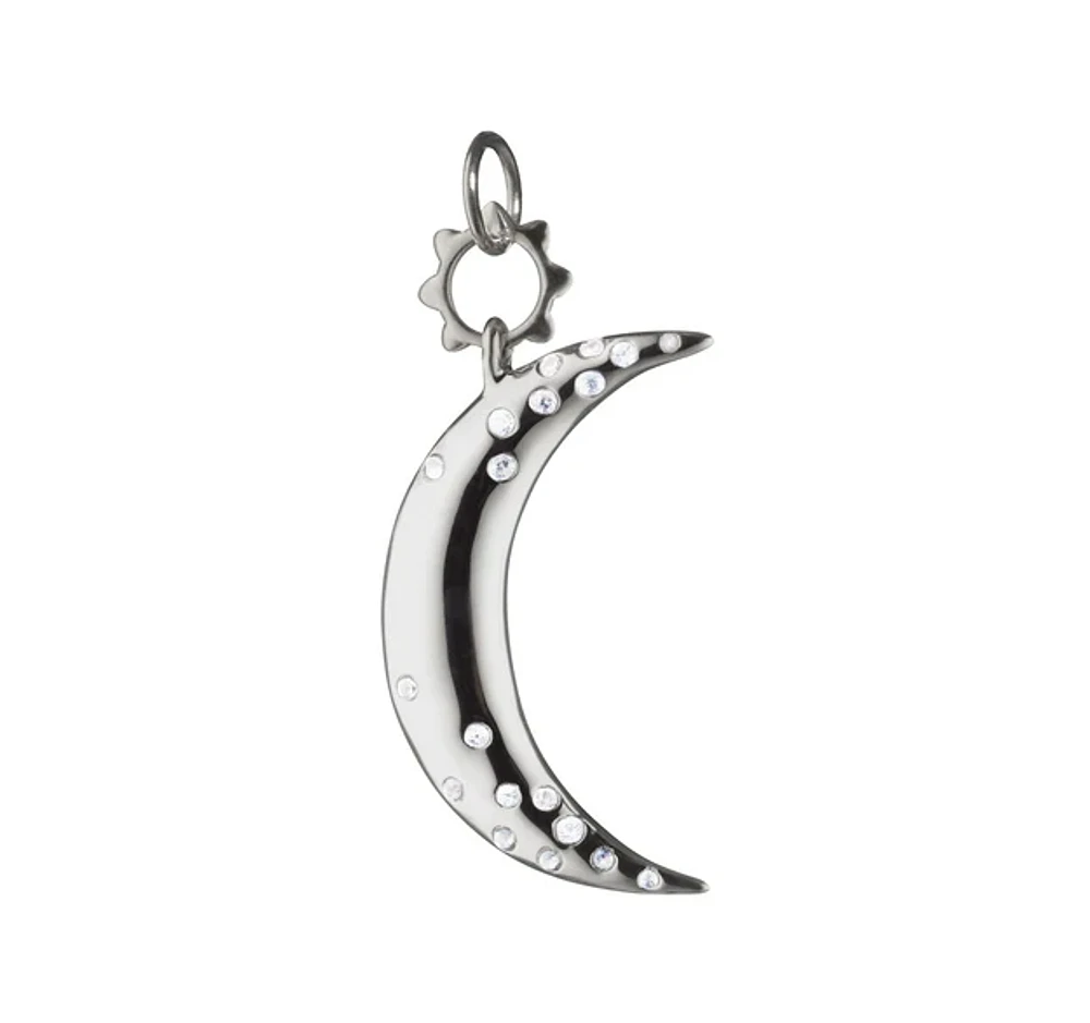 "Dream" Moon Charm with Sapphires