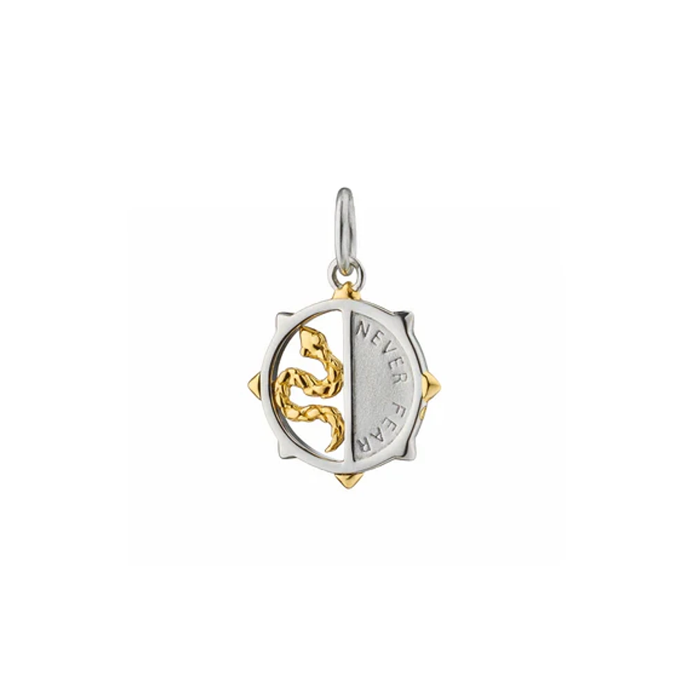 Two-Tone Mini "Never Fear" Snake Medallion