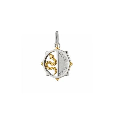 Two-Tone Mini "Never Fear" Snake Medallion