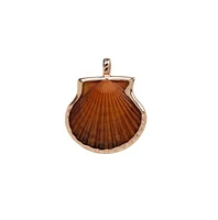 Dezso's 18KRG Palm Beach Clam Shell Pendant with Onyx