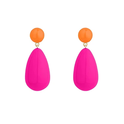 Mini Blend Orange and Pink Drop Earrings