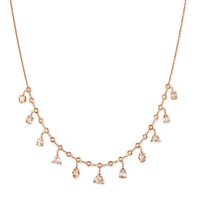Multi Shape Morganite + Diamond Shaker Necklace