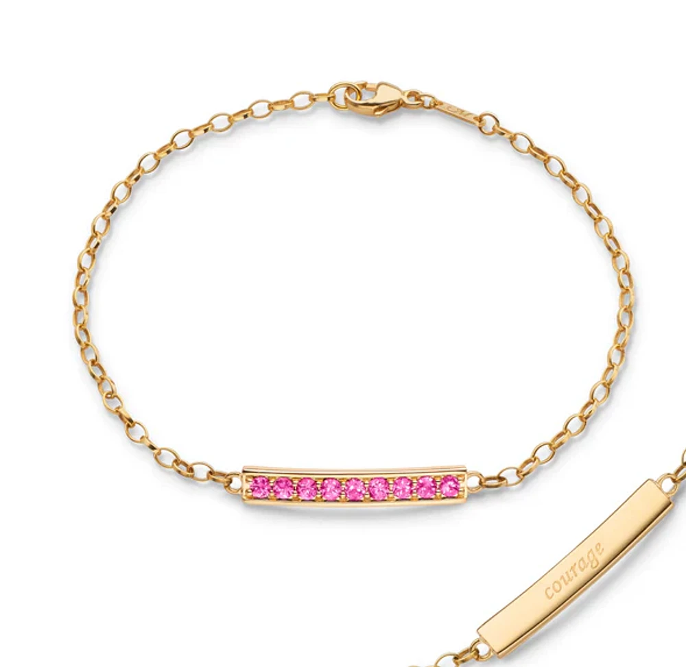 Pink Sapphire "Courage" Petite Poesy Bracelet