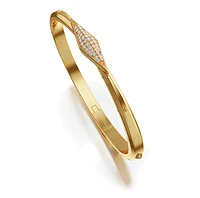 “Points North” 18K Yellow Gold Cuff with Pavé Diamond Clasp