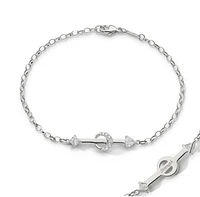 "Strength" Arrow Petite Poesy Sterling Silver Bracelet