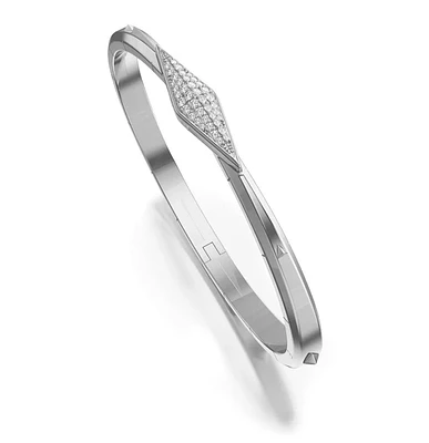 “Points North” Sterling Silver Cuff with Pavé Sapphire Clasp