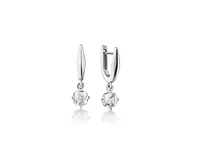 Sterling Silver "Points North" Earrings with Rock Crystal