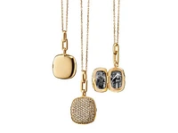 Slim Cushion Rae Locket Pave Chain Necklace Length 17"
