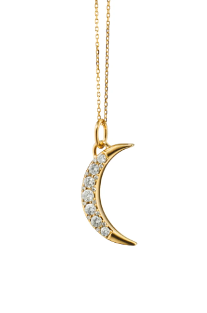 Moon Charm Necklace Length 17"