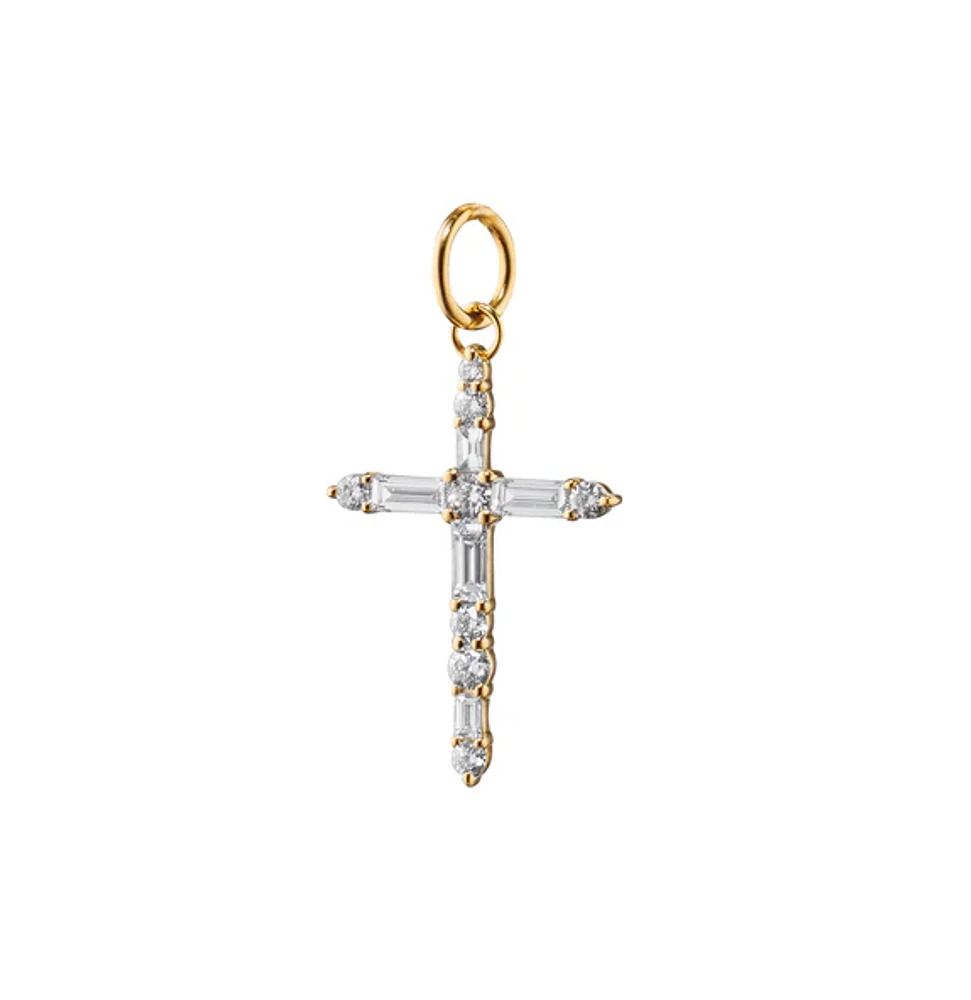 Diamond Cross Charm Necklace