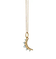 March Aquamarine "Moon" 18K Gold Birthstone Necklace