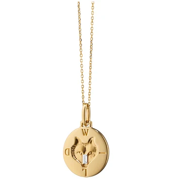 "Wild" Wolf 18K Gold Intaglio Charm Necklace