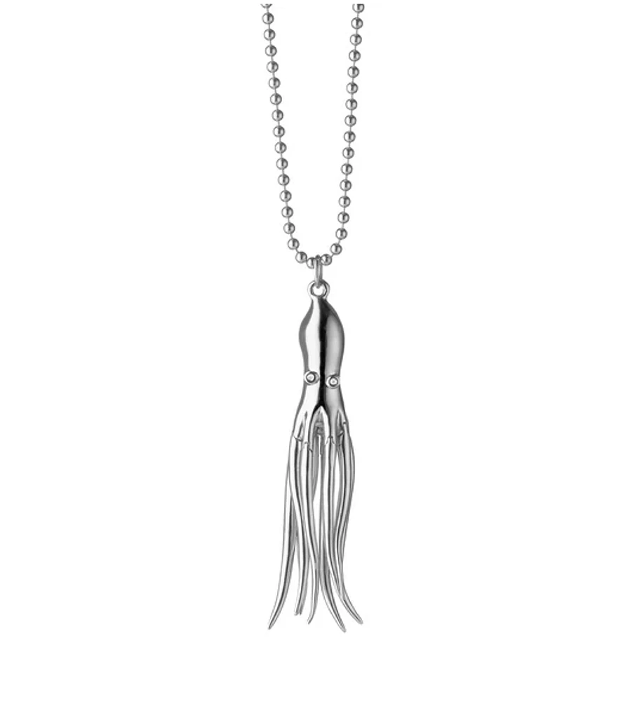 "Intuition" Octopus Sterling Silver Charm Necklace