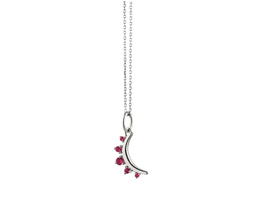 Charms Ruby Mini Moon Charm Necklace Length 18"