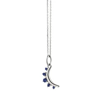 September Sapphire "Moon" Sterling Silver Birthstone Necklace