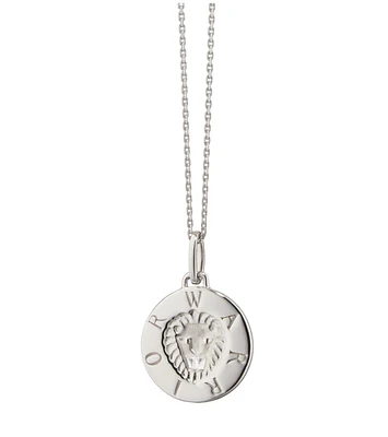 "Warrior" Lion Sterling Silver Intaglio Charm Necklace