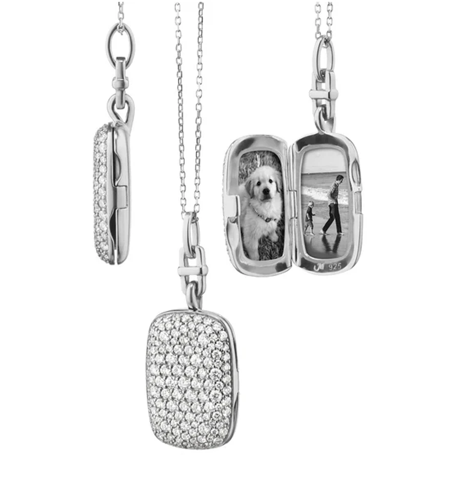 Slim "Fran" Sterling Silver Locket Necklace