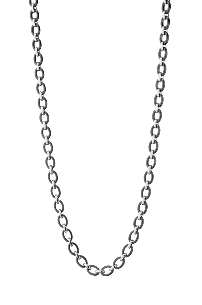 Audrey Black Ceramic Link Necklace Length 18"